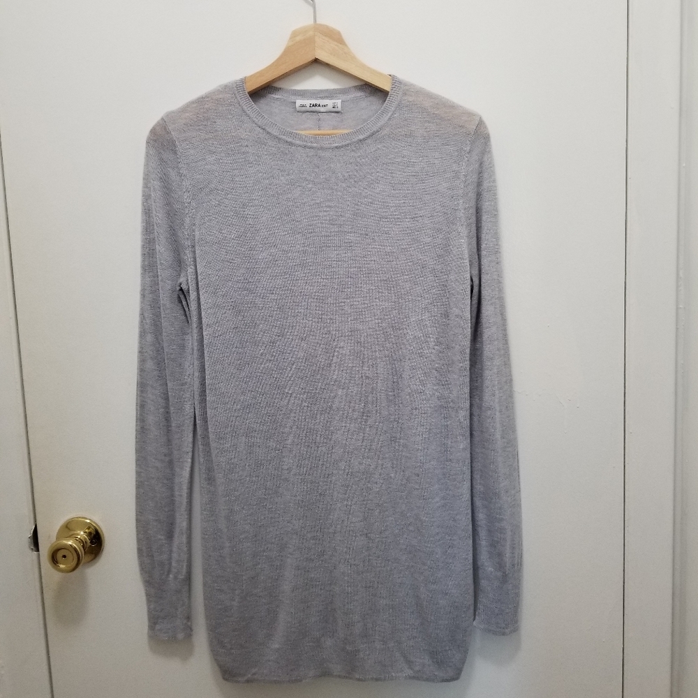 Zara: Long Knit Side Slit Sweater - Picture 2 of 8